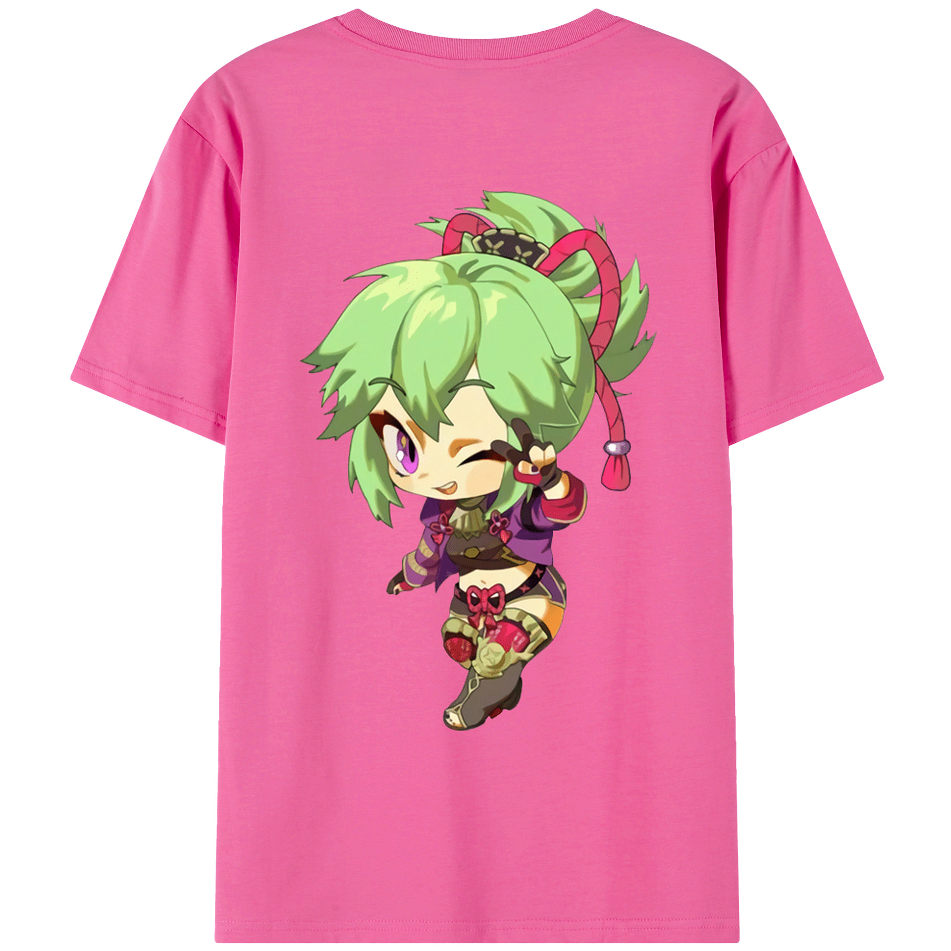 げんし神  久岐忍 くき しのぶ genshin Kuki Shinobu レディース半袖Tシャツ(バックプリント)